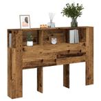 vidaXL Hoofdbordkast 160x18,5x103,5 cm bewerkt hout oud, Verzenden, Nieuw, Bruin, Hout