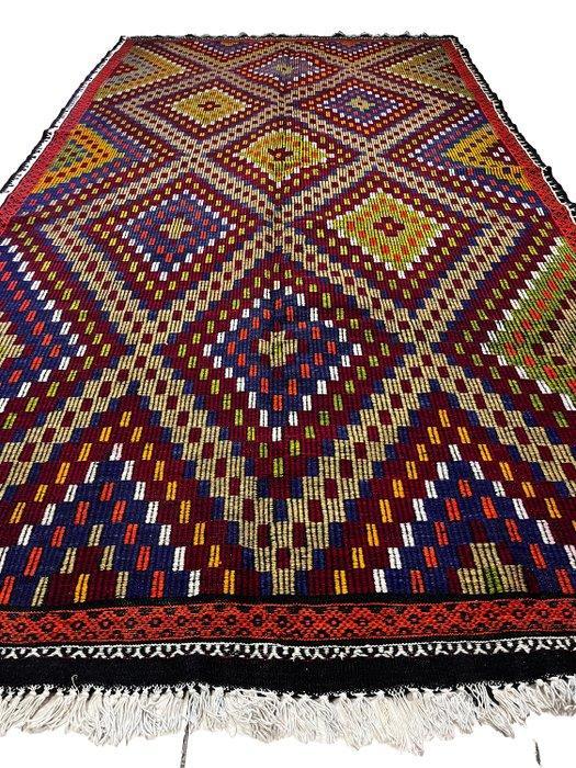 Turks handgeweven oversize - Kelim - 191 cm - 367 cm, Huis en Inrichting, Stoffering | Tapijten en Kleden