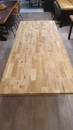 Recht vingerlas eiken tafelblad van 244x100cm, Huis en Inrichting, Tafels | Eettafels, Ophalen, Nieuw, Industrieel