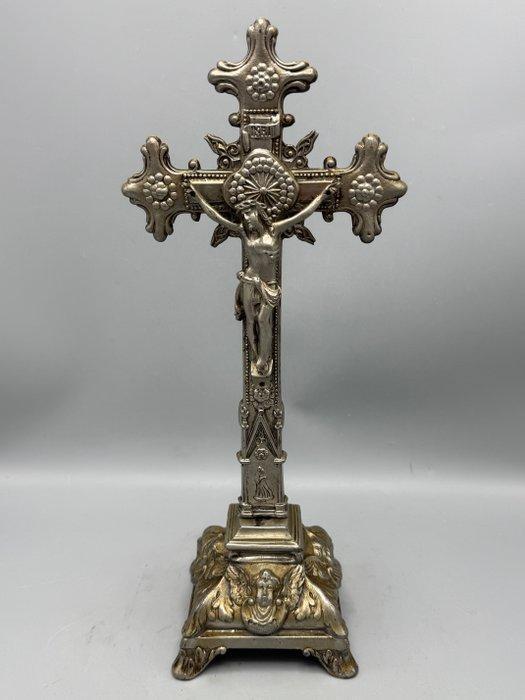 Kruis - Metaal - 1900-1910 - Groot art deco kruis - 40 cm, Antiek en Kunst, Antiek | Boeken en Bijbels