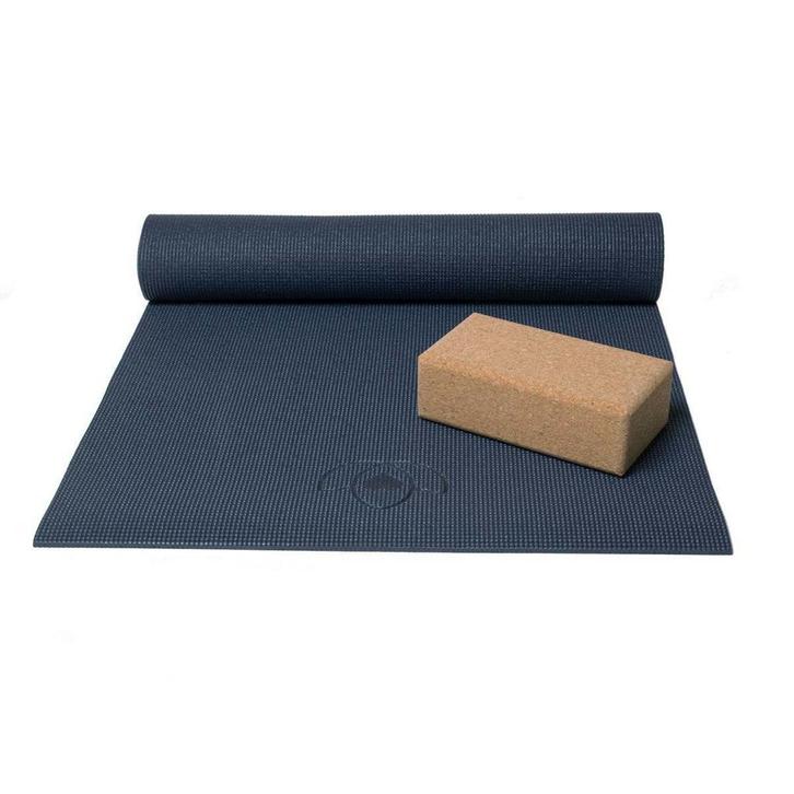 Basispakket yogamat en blok - indigo, Sport en Fitness, Overige Sport en Fitness, Nieuw, Verzenden
