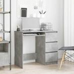 vidaXL Bureau 90x45x76 cm bewerkt hout betongrijs, Verzenden, Nieuw
