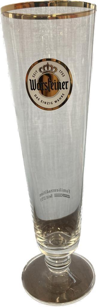 Warsteiner Bierglas 25 cl op voet, Huis en Inrichting, Keuken | Servies, Nieuw, Ophalen of Verzenden