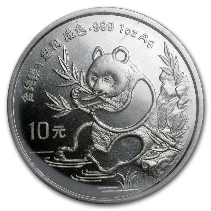 Chinese Panda 1 oz 1991 (100.000 oplage), Postzegels en Munten, Munten | Azië, Oost-Azië, Losse munt, Zilver, Verzenden