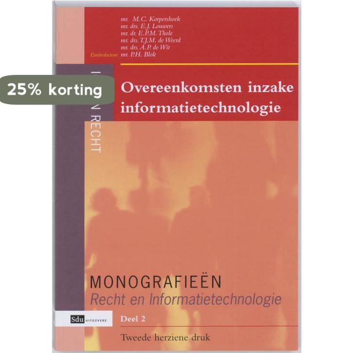 Overeenkomsten inzake informatietechnologie / Monografieen, Boeken, Wetenschap, Gelezen, Verzenden