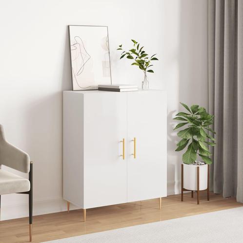 vidaXL Dressoir 69,5x34x90 cm bewerkt hout hoogglans wit, Huis en Inrichting, Kasten | Dressoirs, 25 tot 50 cm, Nieuw, 50 tot 100 cm