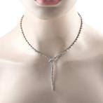 Halsketting - 14 karaat Geel goud, 14K witgouden diamanten, Sieraden, Tassen en Uiterlijk, Kettingen, Nieuw