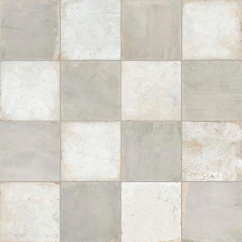 Vloertegel / wandtegel fs clay checker zilver 45x45cm 4 in 1, Doe-het-zelf en Verbouw, Tegels, Vloertegels, Nieuw, 10 m² of meer