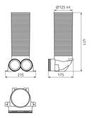 Ubbink Air Excellent AE34c Ventieladapter 90° 125 met 1, Ophalen of Verzenden, Nieuw
