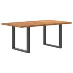 vidaXL Eettafel rechthoekig 180x100x74 cm massief eikenhout, Huis en Inrichting, Tafels | Eettafels, Verzenden, Nieuw