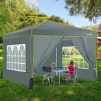 Partytent - Opvouwbaar - 3x3m - Paviljoen - Easy up - Grijs, Verzenden, Nieuw