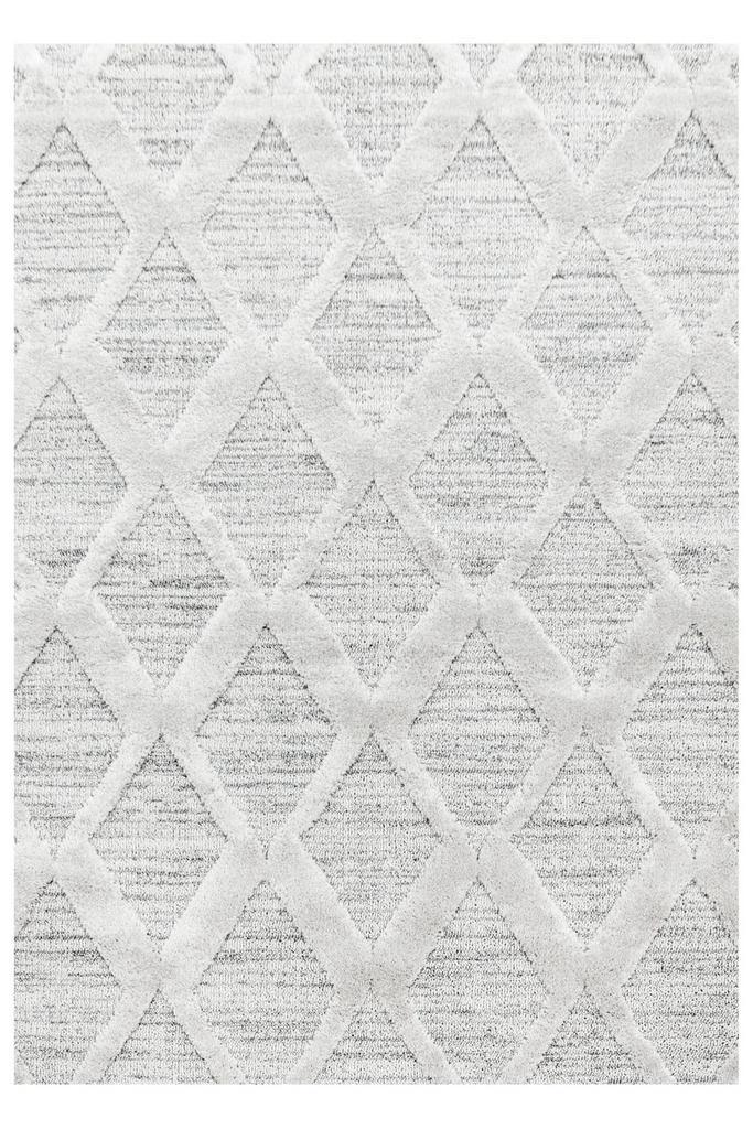 Hoogpolig Vloerkleed | Pisa | Ruiten | Grijs | 280x370 cm, Huis en Inrichting, Stoffering | Tapijten en Kleden, Verzenden