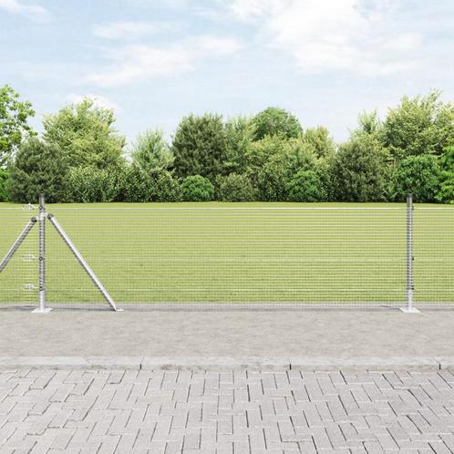 vidaXL Gegoten Draad Schutting met 7 Flenspalen 0.4x10 m, Tuin en Terras, Schuttingen, Nieuw, IJzer, Verzenden