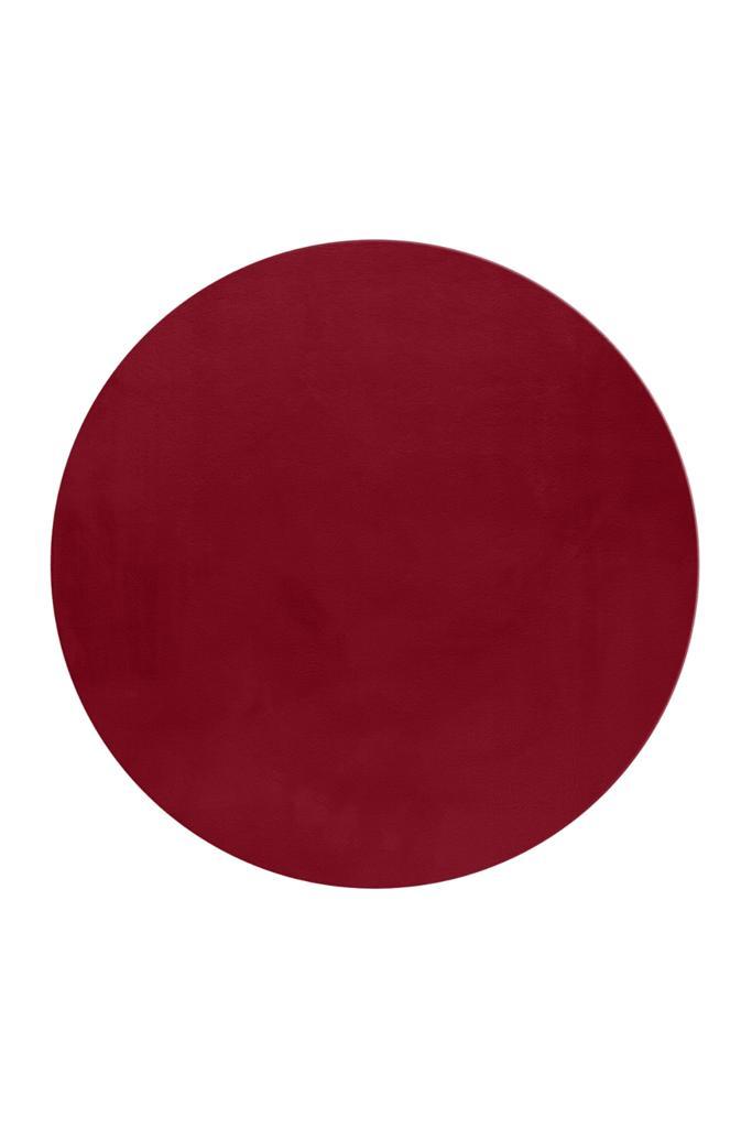 Rond Hoogpolig Vloerkleed | Pouffy | Rood | 160x160 cm, Huis en Inrichting, Stoffering | Tapijten en Kleden, Verzenden