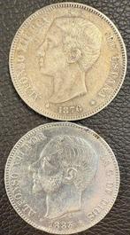 Koninkrijk Spanje. Alfonso XII. 5 Pesetas 1876/1885  (Zonder, Postzegels en Munten, Munten | Europa | Niet-Euromunten