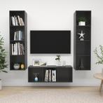 vidaXL 3-delige Tv-meubelset spaanplaat hoogglans grijs, Huis en Inrichting, Kasten | Televisiemeubels, Minder dan 50 cm, Verzenden