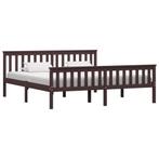 vidaXL Bedframe massief grenenhout donkerbruin 180x200 cm, Eenpersoons, Bruin, Verzenden, Nieuw
