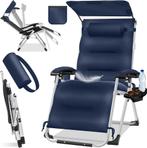 Tuinstoel - Ligstoel - Verstelbaar - Opvouwbaar - Blauw - KE, Tuin en Terras, Verzenden, Zo goed als nieuw