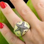 Zilveren geëmailleerde ring met groene marcassiet – ontwerp, Verzamelen