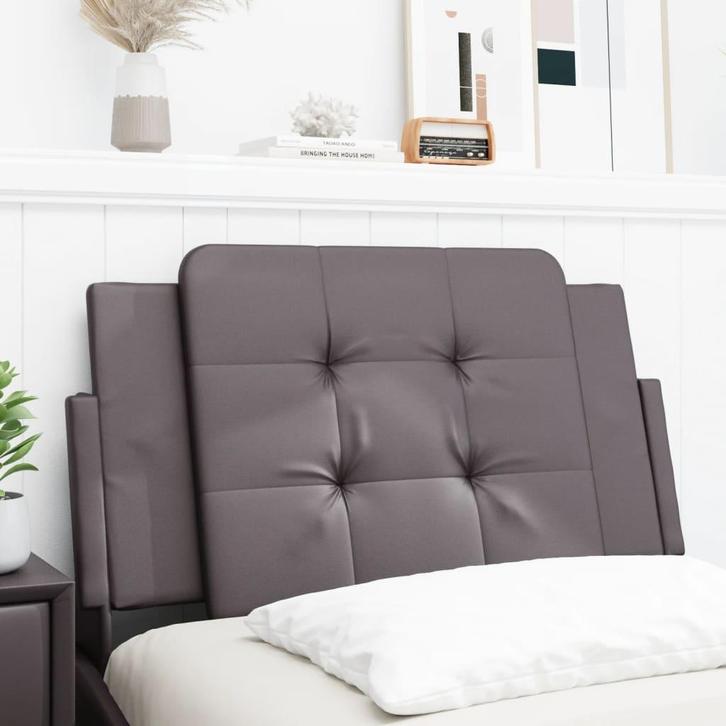 vidaXL Hoofdbordkussen Zadar 90 cm kunstleer grijs, Huis en Inrichting, Slaapkamer | Bedden, Grijs, Nieuw, Overige materialen