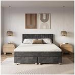 Boxspring Velvet - antraciet - 2-persoons | 180 x 200 cm |, Verzenden, Nieuw, Grijs