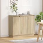 vidaXL LED Dressoir in Sonoma Eiken - 90x32x75 cm - Gelaagd, Huis en Inrichting, Minder dan 45 cm, Verzenden, Nieuw, 70 cm of meer