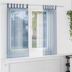 vidaXL Gordijnen voile met lussen 2 st 140x140 cm, Huis en Inrichting, Stoffering | Gordijnen en Lamellen, Verzenden, Nieuw, Blauw