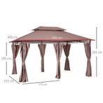 TRUUSK Paviljoen 3x4m Tuinpaviljoen Met 6 Zijdelen Partytent, Tuin en Terras, Partytenten, Verzenden, Nieuw