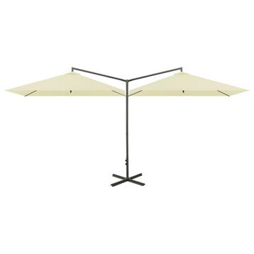 Zandkleurige Dubbele Parasol | 6 meter | Retourdeal - Pro... beschikbaar voor biedingen