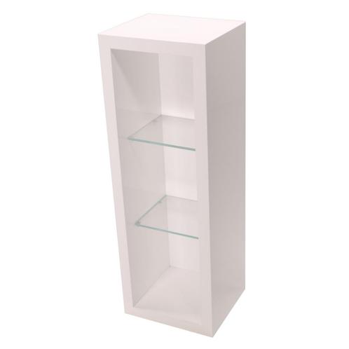 HIGH GLOSSY WIT WANDKASTJE MET GLAZEN PLANKEN S-VEC-005, Zakelijke goederen, Kantoor en Winkelinrichting | Kantoormeubilair en Inrichting