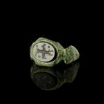 Oud-Romeins Ring met gnostische steen intaglio
