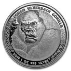 Congo / Kongo Gorilla 1 oz 2018 (75.000 oplage), Zilver, Losse munt, Overige landen, Verzenden