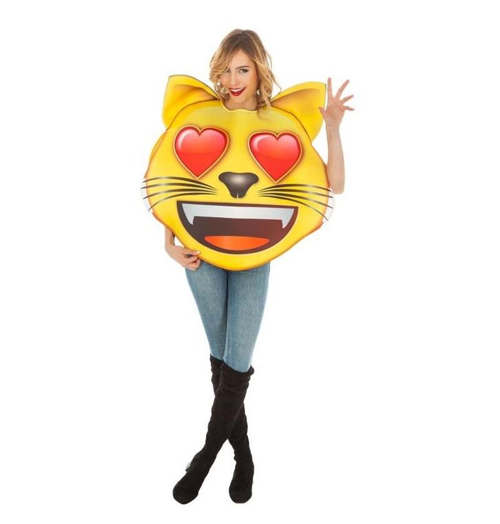 Emoji kostuum Kat Hartjesogen, Kleding | Dames, Carnavalskleding en Feestkleding, Nieuw, Ophalen of Verzenden