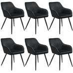 Stoel Marilyn, fluweeloptiek, gestikt - zwart/zwart, Set van, Huis en Inrichting, Stoelen, Verzenden, Nieuw