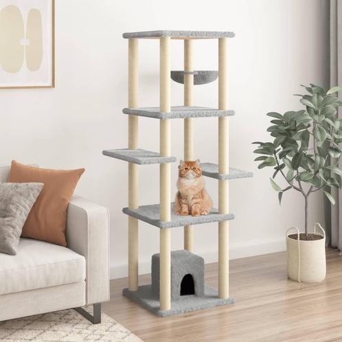 vidaXL Kattenmeubel met sisal krabpalen 154 cm lichtgrijs, Dieren en Toebehoren, Katten-accessoires, Nieuw, Verzenden