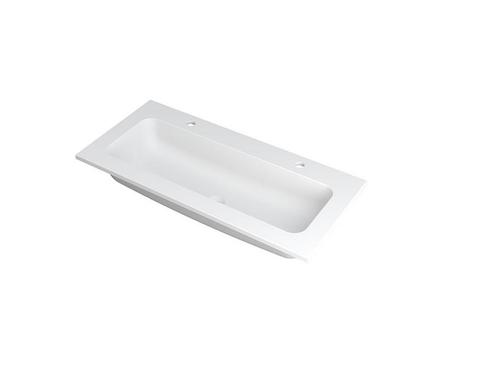 FAKTOR Wastafel in polystone | 140 x 45 x 1,5 wasbak dubbel, Huis en Inrichting, Badkamer | Badkamermeubels, Wastafelkast, Nieuw