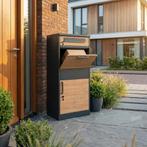 Brievenbus Pakket Staal Antraciet | Premium | OP=OP, Tuin en Terras, Staal, Staande brievenbus, Nieuw, Ophalen of Verzenden