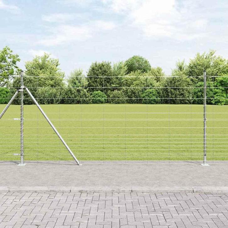 vidaXL Weidehekwerk Zilver 50 x 1.2 m Gegalvaniseerd staal, Tuin en Terras, Schuttingen, Nieuw, IJzer, Verzenden