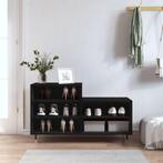 vidaXL Schoenenkast 102x36x60 cm bewerkt hout zwart, Verzenden, Nieuw