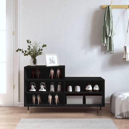 vidaXL Schoenenkast 102x36x60 cm bewerkt hout zwart, Huis en Inrichting, Kasten | Schoenenrekken, Nieuw, Verzenden