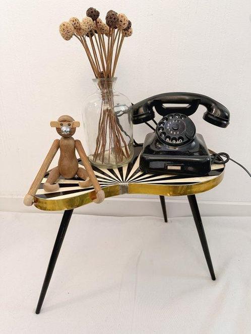 Bijzettafel - Hout, Messing, laminaat - Origineel, Antiek en Kunst, Kunst | Designobjecten
