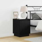 vidaXL Nachtkastje met 2 pcs Zwart 39 x 34.5 x 50 cm Bewerkt, Minder dan 45 cm, Verzenden, Nieuw, Minder dan 55 cm