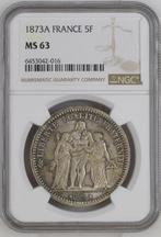 Frankrijk. 5 Francs 1873 - NGC MS63 (A París), Postzegels en Munten, Munten | Europa | Niet-Euromunten