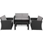 Wicker lounge Lucca - zwart / grijs, Tuin en Terras, Tuinsets en Loungesets, Verzenden, Nieuw