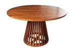 Ronde eettafel MAISON JADE 130cm massief acaciahouten voet, Ophalen of Verzenden, Nieuw