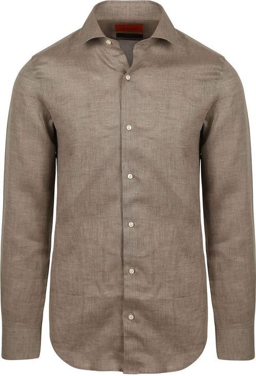 Suitable Overhemd Linnen Taupe maat 41 Heren, Kleding | Heren, Overhemden, Bruin, Nieuw, Verzenden