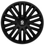 4-Delige Sparco Wieldoppen  Bergamo 16-inch zwart, Verzenden, Nieuw