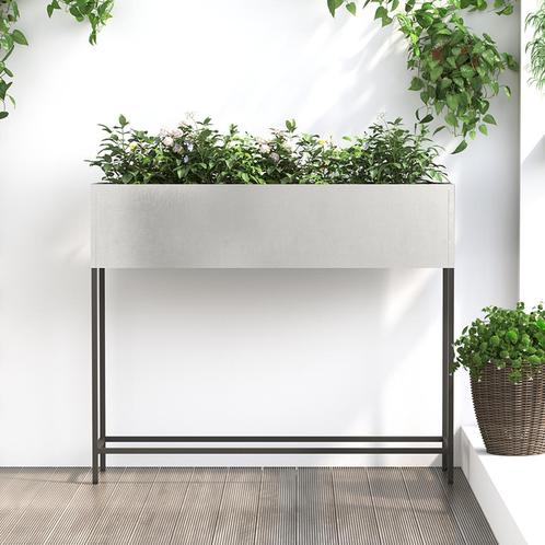 vidaXL Hoge Moestuin 100x26x82 cm RVS, Tuin en Terras, Bloembakken en Plantenbakken, Nieuw, Metaal, Verzenden