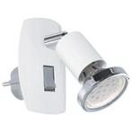 Witte stopcontact wandlamp metaal, Alejandra, met schakelaar, Huis en Inrichting, Ophalen of Verzenden, Nieuw, Metaal, Basis