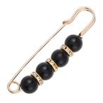 Fako Bijoux® - Sierspeld / Sjaalspeld - Zwarte Parels - 75mm, Verzenden, Nieuw